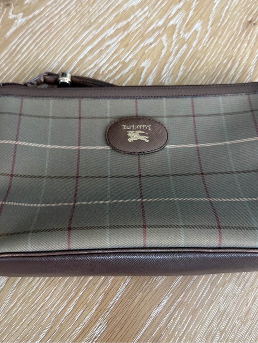 Burberry Brown and Green Plaid Toiletry Pouch